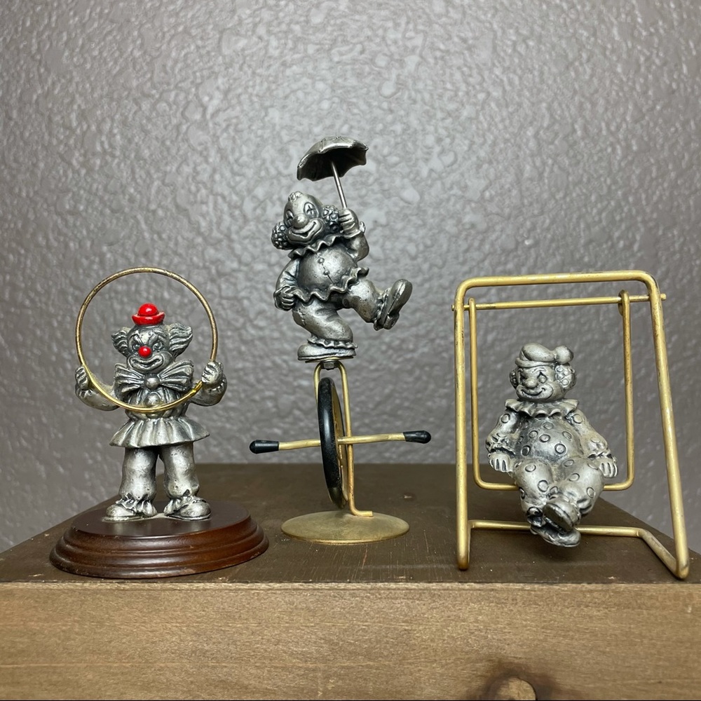 VTG George Good Pewter Clowns